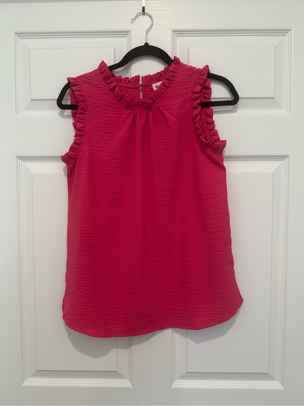 Lime & Chili Women's Ruffle Sleeveless Blouse - Pink